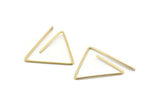 Gold Triangle Earring, 6 Gold Brass Wire Triangle Earring Charms With 1 Hole, Pendants, Findings (29x29x1mm) E542