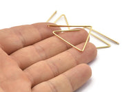Gold Triangle Earring, 6 Gold Brass Wire Triangle Earring Charms With 1 Hole, Pendants, Findings (29x29x1mm) E542