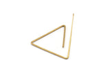 Brass Triangle Earring, 10 Raw Brass Wire Triangle Earring Charms With 1 Hole, Pendants, Findings (29x29x1mm) E542