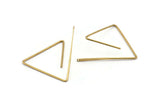 Brass Triangle Earring, 10 Raw Brass Wire Triangle Earring Charms With 1 Hole, Pendants, Findings (29x29x1mm) E542
