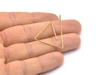 Brass Triangle Earring, 10 Raw Brass Wire Triangle Earring Charms With 1 Hole, Pendants, Findings (29x29x1mm) E542