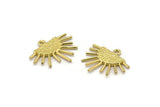 Sun Ethnic Pendant , 6 Raw Brass Sun Ethnic Pendants With 1 Loop, Findings, Charms (20x17x1.50mm) E459