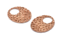 Gül Altın Oval Kolye, 1 Gül Altın Kaplama Pirinç Balık Pulu Dokulu Kolye, Tılsımlar, Küpeler, Bulgular (32x27,5 mm) E401