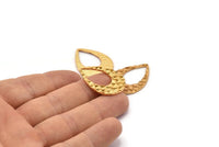 Altın Damla Kolye, 2 Altın Kaplama Pirinç Balık Pulu Dokulu Kolye, Tılsımlar, Küpeler, Bulgular (30x22mm) E400