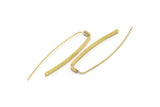 Brass Stud Earring Wires, 6 Raw Brass Needle Bar Earring Wires With 1 Hole (57x47x3x1mm) E378