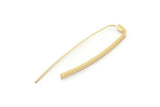 Gold Wire Earring, 2 Gold Plated Brass Earrings Wires With 1 Hole (57x47x3x1mm) E378