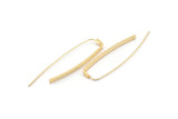 Gold Wire Earring, 2 Gold Plated Brass Earrings Wires With 1 Hole (57x47x3x1mm) E378