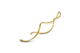 Brass Coiled Pendant, 2 Raw Brass Coiled Wire Pendants, Jewelry Supplies, Findings, Charms (69.5x1.2x2.8mm) E363