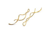 Brass Coiled Pendant, 2 Raw Brass Coiled Wire Pendants, Jewelry Supplies, Findings, Charms (69.5x1.2x2.8mm) E363