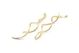 Gold Coiled Pendant, 2 Gold Plated Brass Coiled Wire Pendants, Jewelry Supplies, Findings, Charms (69.5x1.2x2.8mm) E363