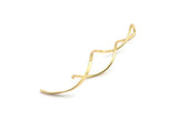 Gold Coiled Pendant, 2 Gold Plated Brass Coiled Wire Pendants, Jewelry Supplies, Findings, Charms (69.5x1.2x2.8mm) E363