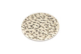 Silver Round Tag, 3 Antique Silver Plated Brass Textured Round Tags With 1 Hole, Stamping Tags (32x0.85mm) E636