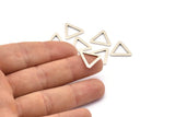 Küçük Üçgen Konnektör, 8 Antik Gümüş Kaplama Pirinç Üçgen Konnektör, Halkalar (16x2x1,2 mm) D0023 H0111