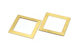 Brass Square Charm, 4 Raw Brass Square Charms, Earrings, Findings (50x7x0.80mm) E639