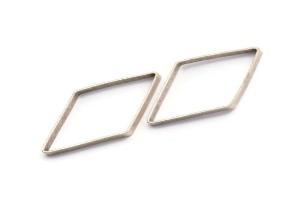 Antik Gümüş Pırlanta Tılsımı, 18 Antik Gümüş Kaplama Geniş Kesim Açık Pırlanta Yüzük Tılsımı (20x40x5x0,5 mm) D0167 H0218