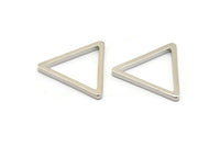 Silver Triangle Charm - 6 Nickel Free Plated Triangle Charms (27x2mm) D0014 H0239