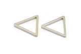 Silver Triangle Charm - 6 Nickel Free Plated Triangle Charms (27x2mm) D0014 H0239