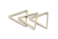 Silver Triangle Charm - 12 Nickel Free Plated Silver Tone Triangle Charms (28x2mm) D0013 H0240