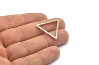 Silver Triangle Charm - 12 Nickel Free Plated Silver Tone Triangle Charms (28x2mm) D0013 H0240