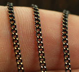 Black Solder Chain, 50 Meters - 165 Feet (1.5mm) Black Antique Brass Faceted Soldered Curb Chain - Ys009 ( Z046 )