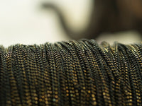 Black Chain Faceted, 4 M (1.5mm) Black Antique Brass Faceted Soldered Curb Chain - Ys009 ( Z046 )