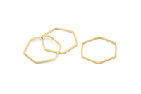 Gold Hexagon Connector, 25 Gold Plated Brass Hexagon Connector Rings (20x0.6x0.9mm) BS 1204 Q0001
