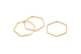 Gold Hexagon Connector, 25 Gold Plated Brass Hexagon Connector Rings (20x0.6x0.9mm) BS 1204 Q0001