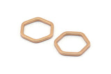 Rose Gold Hexagon Connector, 4 Rose Gold Plated Brass Hexagon Connector Rings (22x2x2mm) D0135   Q0002