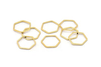 Gold Hexagon Ring , 24 Gold Plated Hexagon Shaped Ring Charms (14x0.80mm) Bs 1172 Q0003