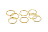 Gold Hexagon Ring , 24 Gold Plated Hexagon Shaped Ring Charms (14x0.80mm) Bs 1172 Q0003