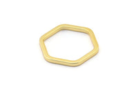 Gold Hexagon Ring, 3 Gold Plated Hexagon Connectors, Rings (25x2x2mm) D0136 Q0004