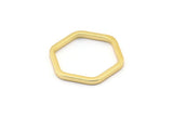 Gold Hexagon Ring, 3 Gold Plated Hexagon Connectors, Rings (25x2x2mm) D0136 Q0004