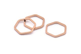 Rose Gold Hexagon Ring, 3 Rose Gold Plated Brass Hexagon Connectors, Rings (25x2x2mm) D0136 Q0004