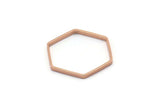 Rose Gold Hexagon Charm, 8 Rose Gold Plated Brass Hexagon Ring Charms (25x0.8x2mm) BS 1189 Q0005