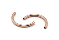 Rose Gold Noodle Tubes - 5 Rose Gold Plated Brass Semi Circle Curved Tube Beads (3x35mm) D0263 q0031