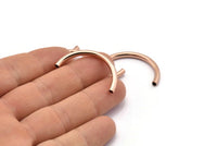 Rose Gold Noodle Tubes - 5 Rose Gold Plated Brass Semi Circle Curved Tube Beads (3x35mm) D0263 q0031