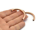 Rose Gold Noodle Tubes - 2 Rose Gold Plated Brass Semi Circle Curved Tube Beads (4x45mm) D0264 Q0030