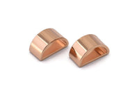 Rose Gold Half Moon - 5 Rose Gold Plated Brass Semi Circle Thick Cut Connectors, Bracelet Finding (8x16x0.8x0.8mm) D0143 Q0016