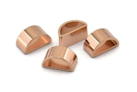 Rose Gold Half Moon - 5 Rose Gold Plated Brass Semi Circle Thick Cut Connectors, Bracelet Finding (8x16x0.8x0.8mm) D0143 Q0016