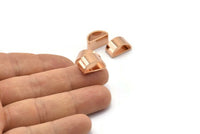 Rose Gold Half Moon - 5 Rose Gold Plated Brass Semi Circle Thick Cut Connectors, Bracelet Finding (8x16x0.8x0.8mm) D0143 Q0016