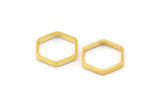 Gold Hexagon, 8 Gold Plated Brass Hexagon Shaped Ring Charms (14x0.80x2mm) BS 1183 Q0006