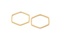 Altıgen Yüzük Tılsımı, 12 Altın Kaplama Pirinç Altıgen Şekilli Yüzük Tılsımı (20x0,8 mm) BS 1175 Q0007