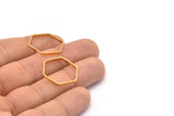 Gold Hexagon, 8 Gold Hexagon Rings (22x0.8x2mm) BS 1188 Q0014