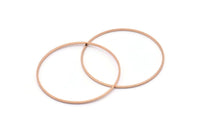 Rose Gold Circle Connector, 8 Rose Gold Plated Brass Circle Connectors (42x1x1mm) Bs 1085 Q0026