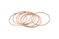 Rose Gold Circle Connector, 8 Rose Gold Plated Brass Circle Connectors (42x1x1mm) Bs 1085 Q0026