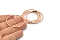 Circle Connector, 5 Rose Gold Plated Brass Circle Connectors (40x2x1mm) Bs 1326 Q0028