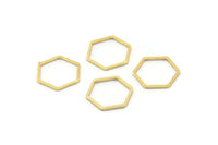 Gold Hexagon Ring Charm, 24 Gold Plated Brass Hexagon Shaped Ring Charms (12x0.8mm) BS 1171 Q0103
