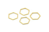 Gold Hexagon Ring Charm, 24 Gold Plated Brass Hexagon Shaped Ring Charms (12x0.8mm) BS 1171 Q0103