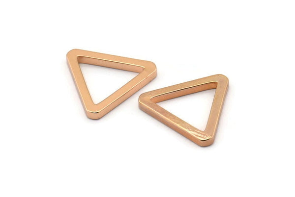 Rose Gold Triangle, 6 Rose Gold Plated Triangle Rings (19x2mm) D0016 q0109