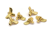 Altın Baykuş Tılsımı, 2 Altın Kaplama Pirinç Baykuş Kolye Ucu (18x10mm) N0417 Q0095